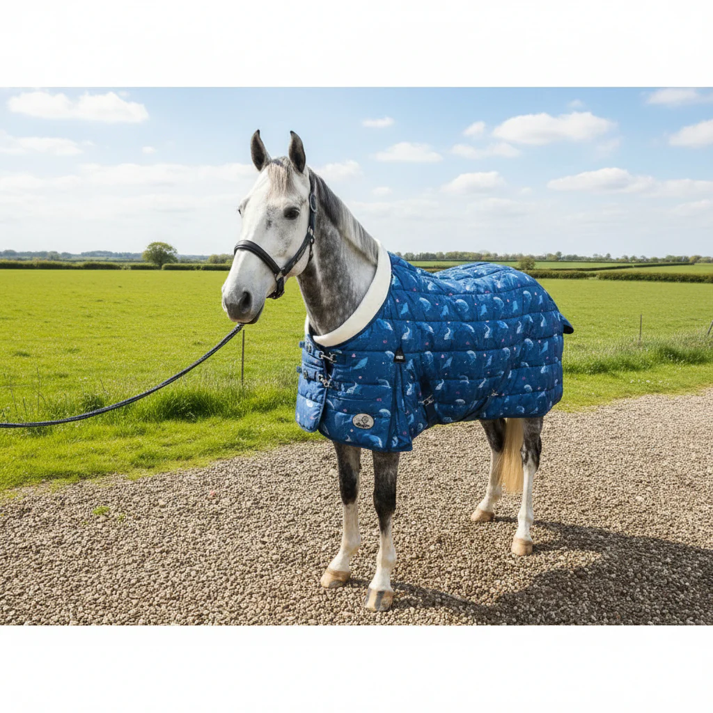400g Heavyweight Stable Rug With Fleece Collar - Shark Print - Image 3