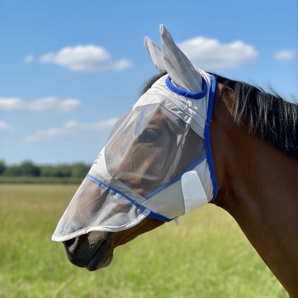 Fly Mask With Ears With Or Without Nose Guard
