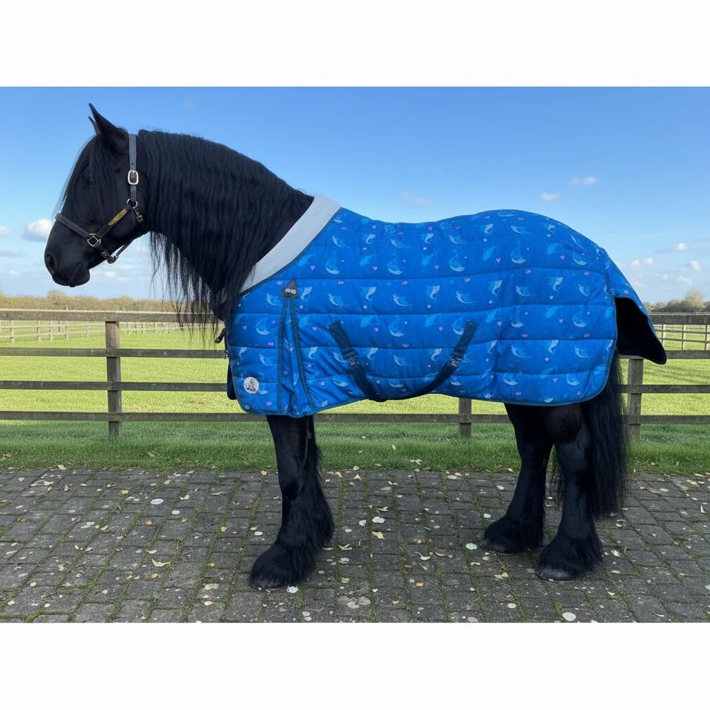 Heavy Horse 400g Stable Rug With Fleece Collar - Shark Print - Image 3