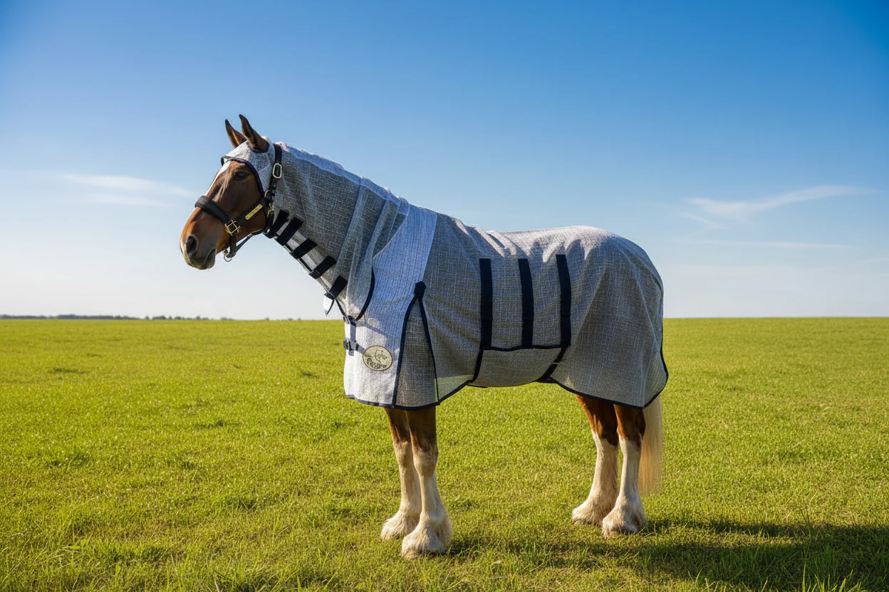 Heavy Horse Ultra Light Combo Fly Rug With Ear Holes -V2 - Image 3