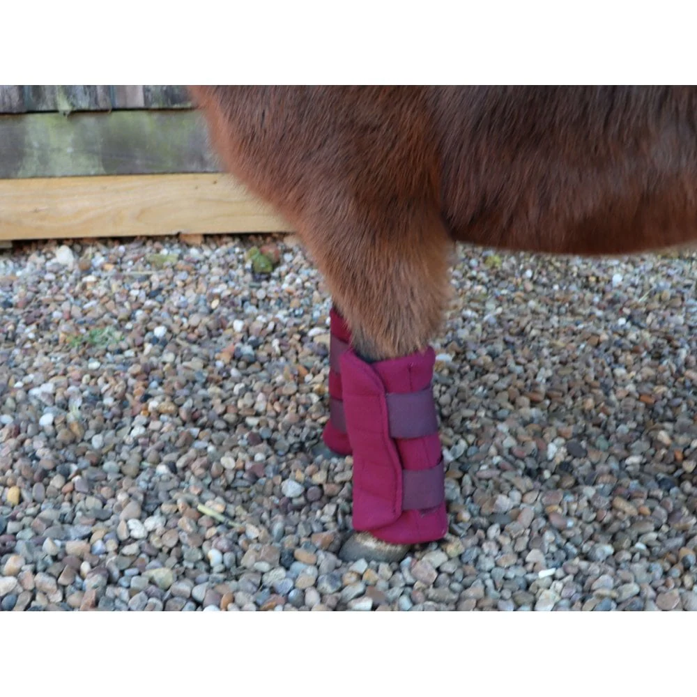 Shetland-Miniature-Donkey Triple Layer Wicking Leg Wrap Set - Burgundy - Image 3
