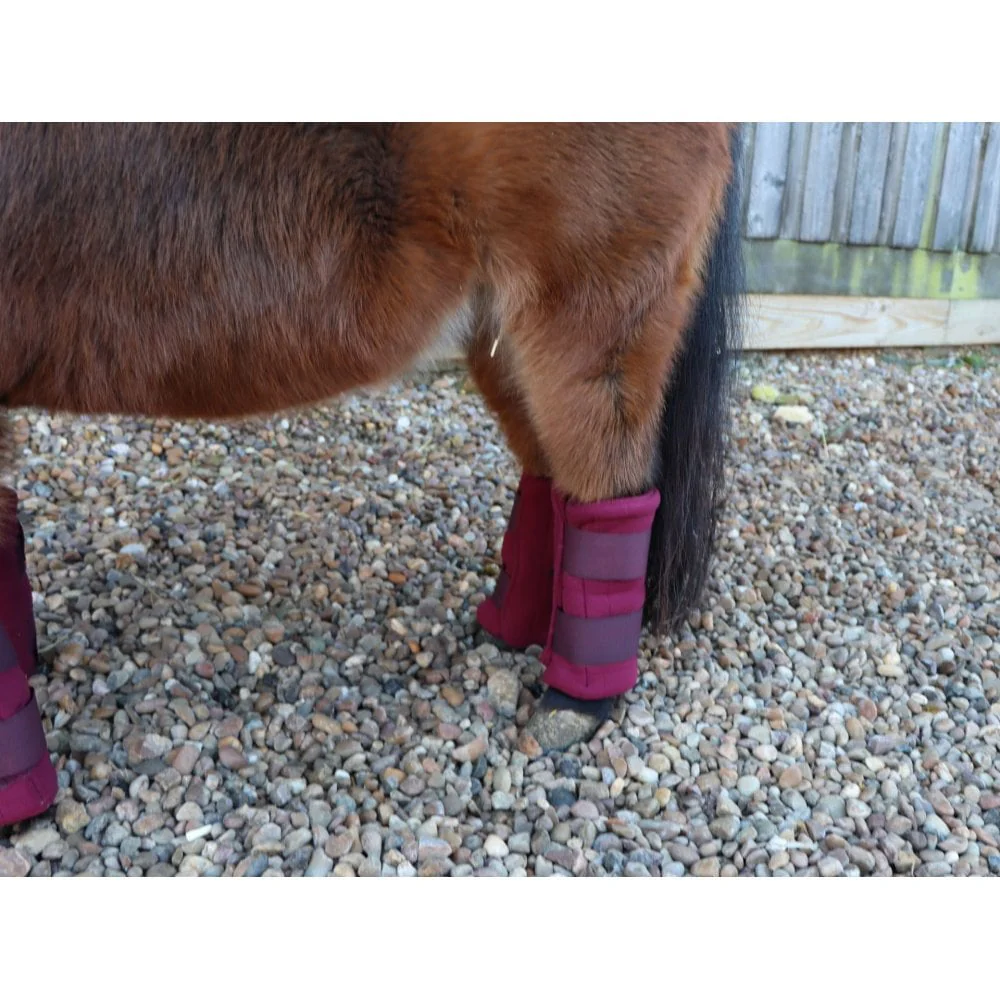 Shetland-Miniature-Donkey Triple Layer Wicking Leg Wrap Set - Burgundy - Image 4