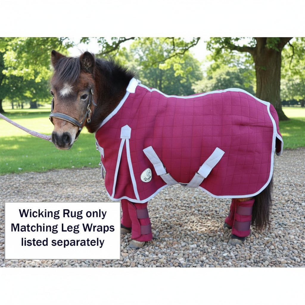 Shetland-Miniature-Donkey Triple Layer Wicking Rug - Burgundy - Image 6