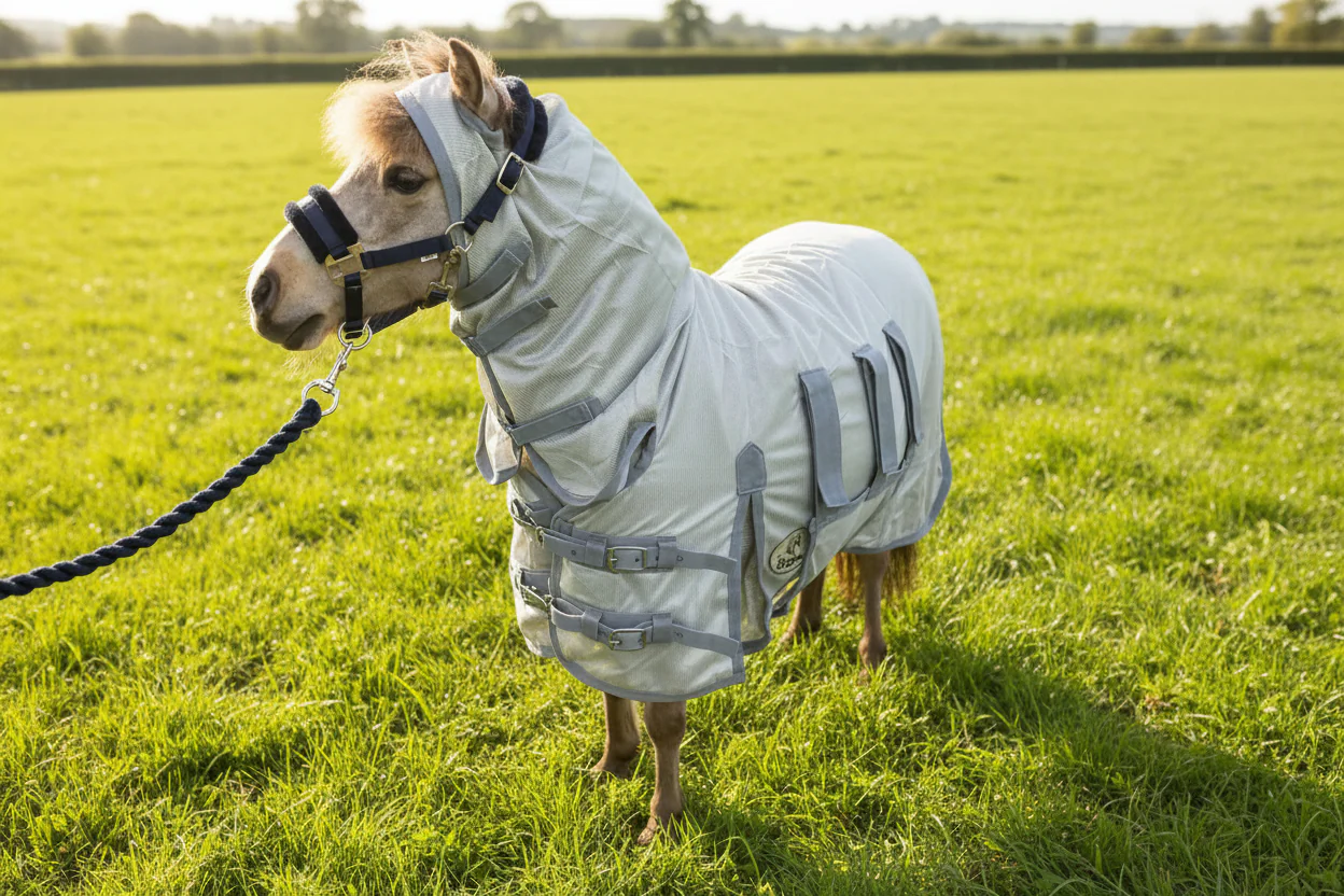 Shetland-Miniature Lightweight Combo Fly Rug With Ear Holes (160g mesh) - Image 4